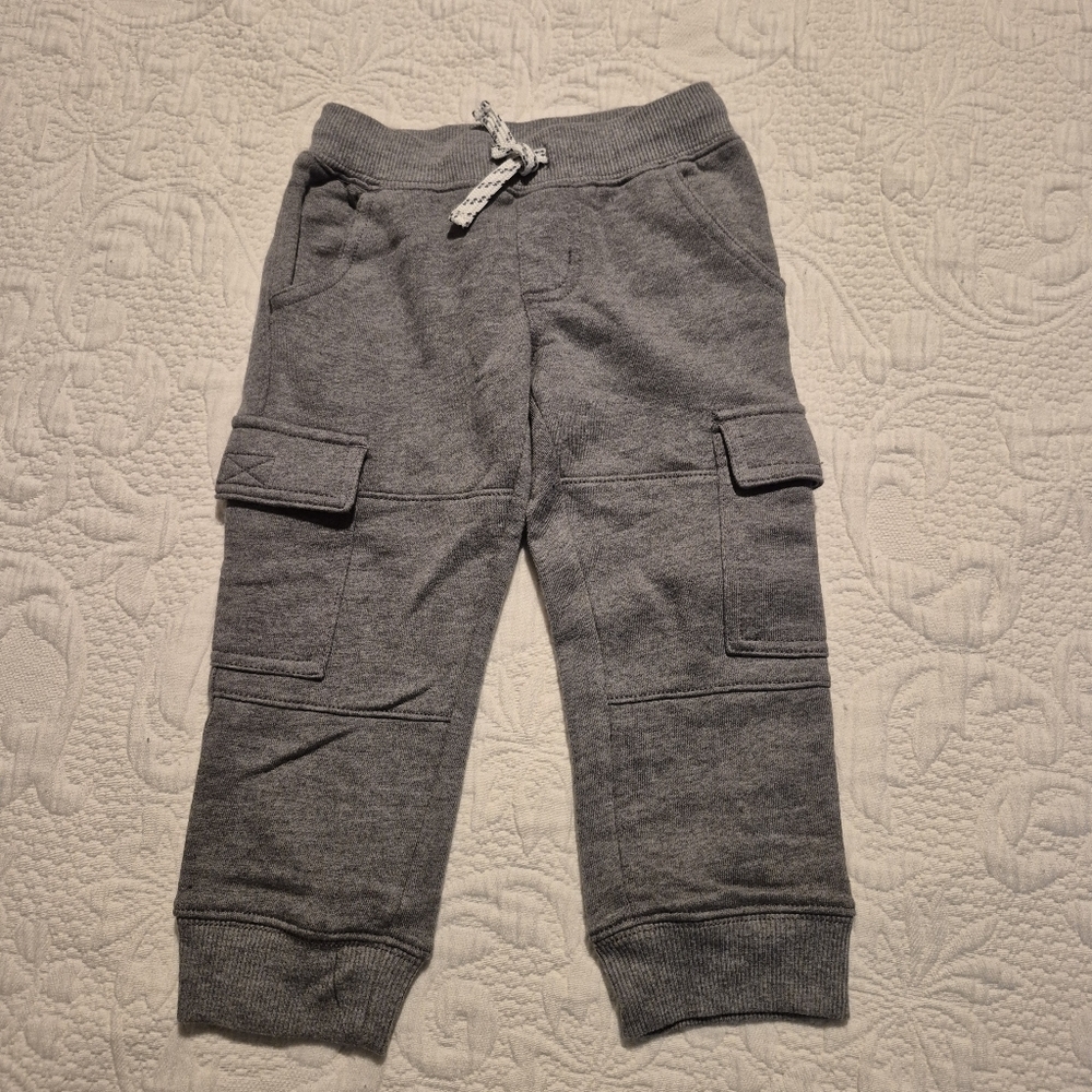 Gymboree boys size 2T gray pull on jogging pants cargo pockets NWOT